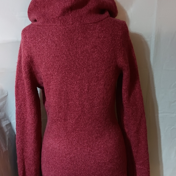 Maurices Women's M Knit Sweater Pullover-Hooded-Long Sleeve Rose Color - Picture 3 of 7